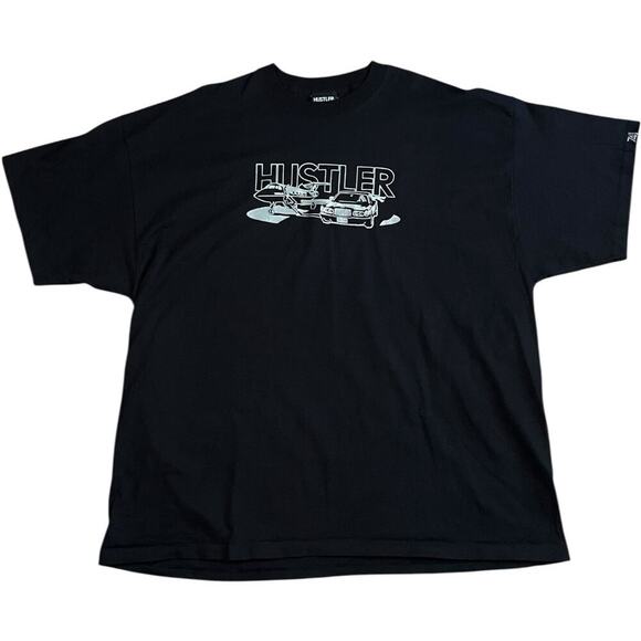 Hustler Bentley & Private Jet Graphic Y2K T-shirt - Picture 2 of 4